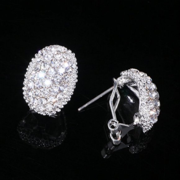 Romantic Cubic Zirconia Stone Stud Earrings - Picture 3 of 7